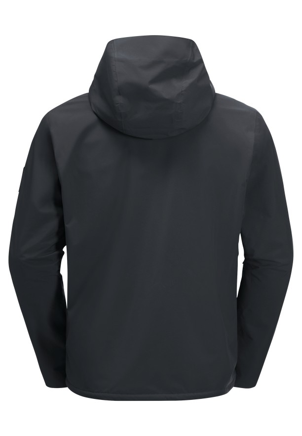 Black Men Jack Wolfskin Mainkai Rain Jackets | 26304396