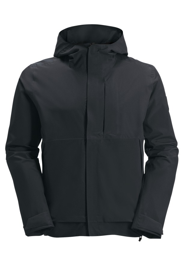 Black Men Jack Wolfskin Mainkai Rain Jackets | 26304396