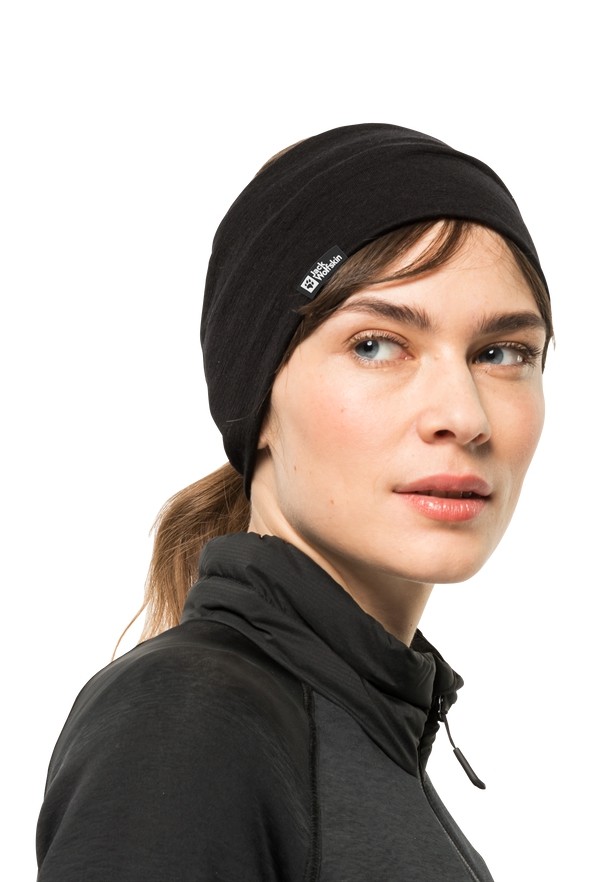 Black Men Jack Wolfskin Merino Headband | 54547680