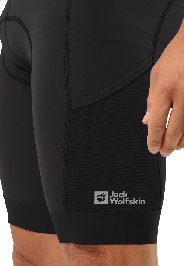 Black Men Jack Wolfskin Morobbia Bib Shorts | 43187741