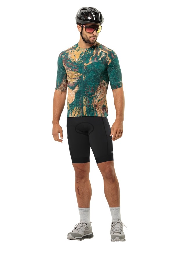 Black Men Jack Wolfskin Morobbia Bib Shorts | 43187741