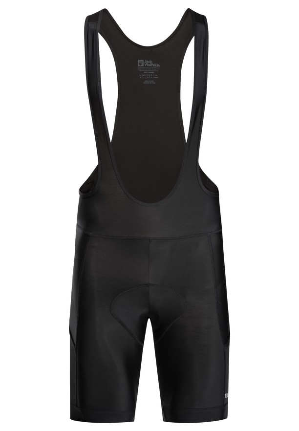Black Men Jack Wolfskin Morobbia Bib Shorts | 43187741