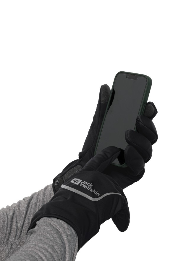 Black Men Jack Wolfskin Morobbia Light Gloves | 23120910