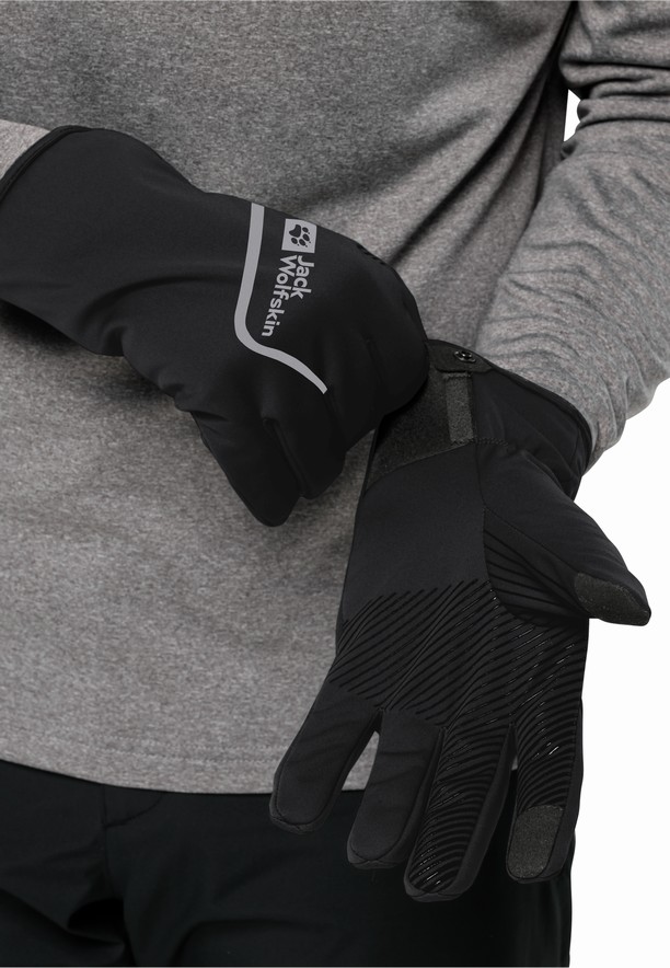 Black Men Jack Wolfskin Morobbia Light Gloves | 23120910