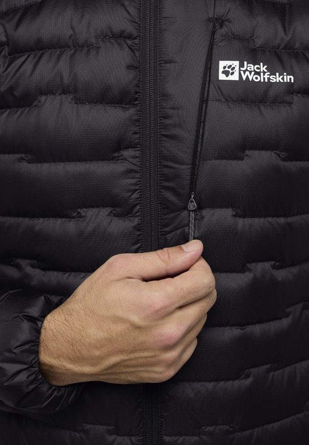 Black Men Jack Wolfskin Passamani Hoody Down Jackets | 36077023