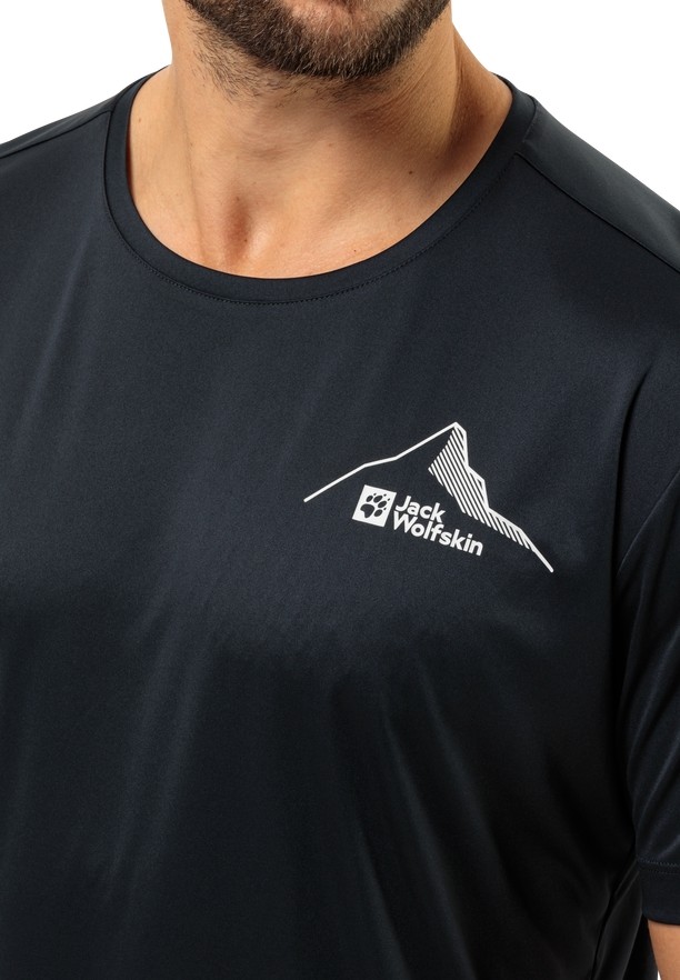 Black Men Jack Wolfskin Peak Graphic T Shirts | 24730477