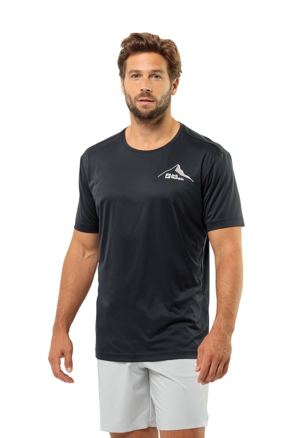 Black Men Jack Wolfskin Peak Graphic T Shirts | 24730477