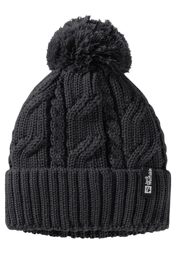 Black Men Jack Wolfskin Pompom Beanie | 53439579