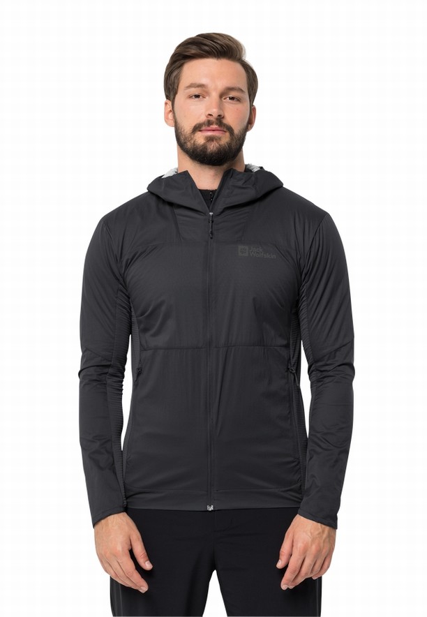 Black Men Jack Wolfskin Prelight Alpha Jackets | 40954947