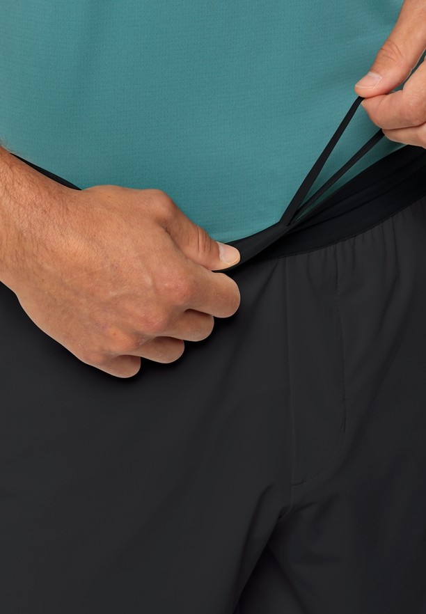 Black Men Jack Wolfskin Prelight Chill Shorts | 57369643