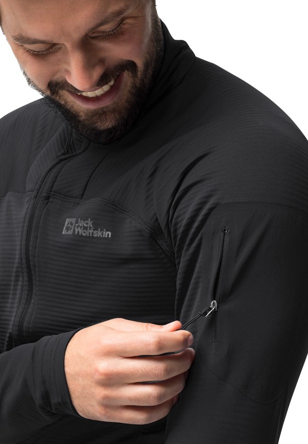 Black Men Jack Wolfskin Prelight Fz Fleece Jackets | 32396263