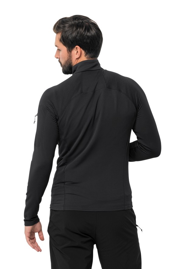 Black Men Jack Wolfskin Prelight Fz Fleece Jackets | 32396263