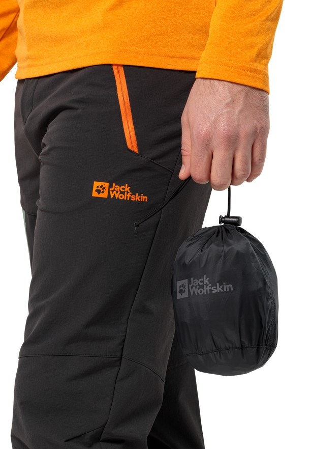 Black Men Jack Wolfskin Rainy Day Pants | 12169595