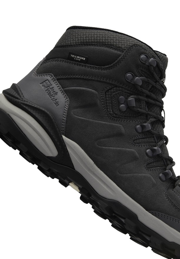 Black Men Jack Wolfskin Refugio Texapore Mid Hiking Shoes | 94169929