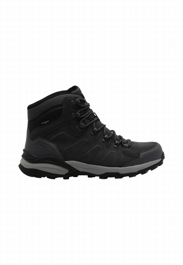 Black Men Jack Wolfskin Refugio Texapore Mid Hiking Shoes | 94169929