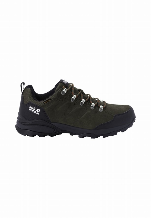 Black Men Jack Wolfskin Refugio Texapore Low Hiking Shoes | 45453805