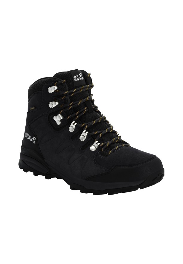 Black Men Jack Wolfskin Refugio Texapore Mid Hiking Shoes | 30590585