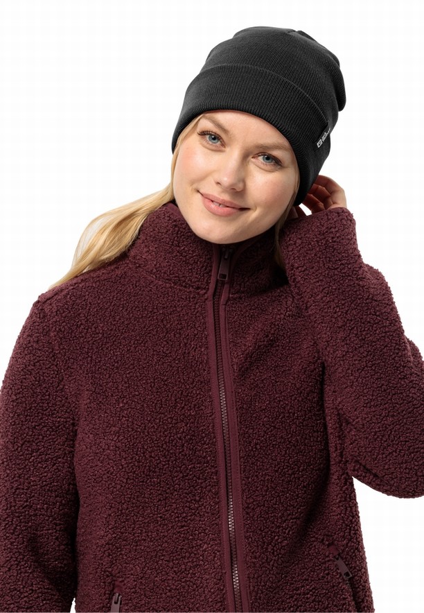 Black Men Jack Wolfskin Rib Beanie | 15169957