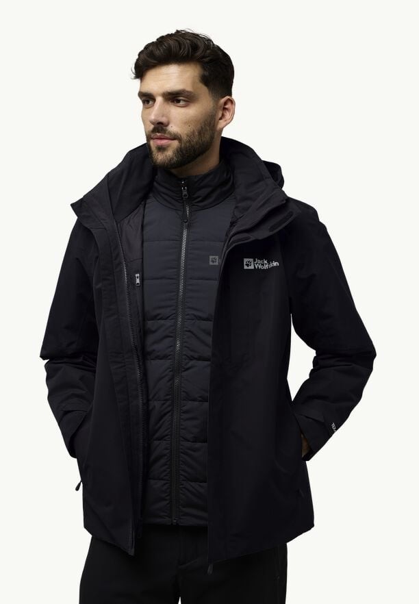 Black Men Jack Wolfskin Romberg 3in1 Jackets | 45834625