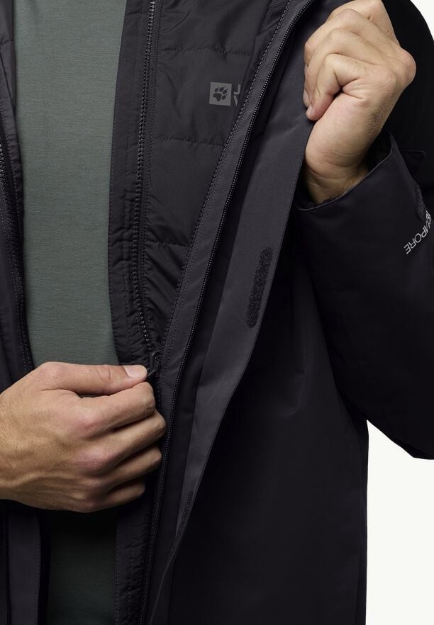 Black Men Jack Wolfskin Romberg 3in1 Jackets | 32906351