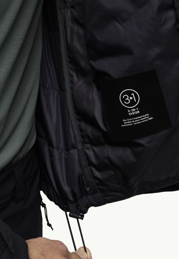 Black Men Jack Wolfskin Romberg 3in1 Jackets | 32906351