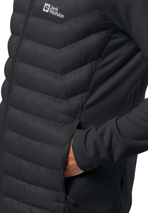 Black Men Jack Wolfskin Routeburn Pro Hybrid Jackets | 82619479