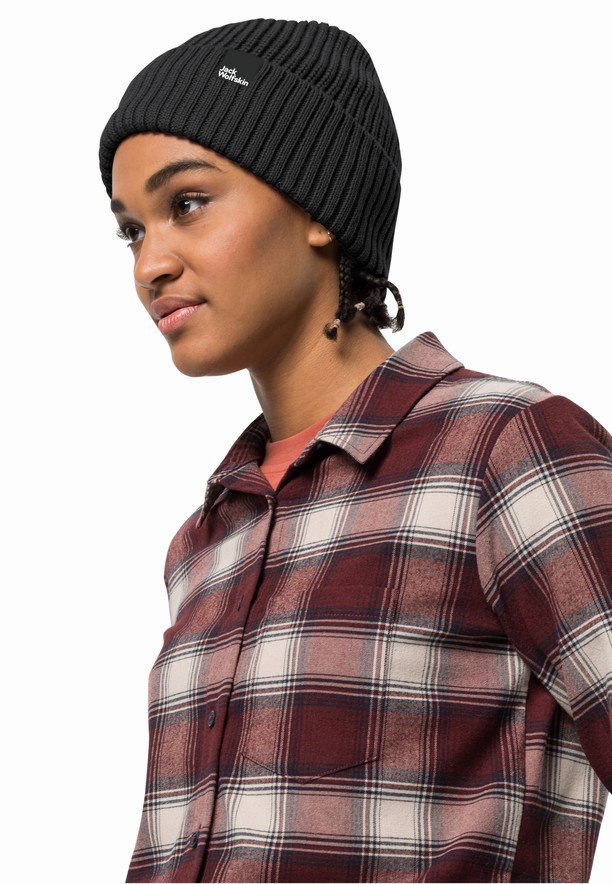 Black Men Jack Wolfskin Schwansee Beanie | 93715015