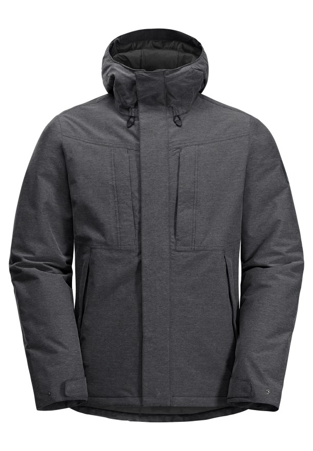 Black Men Jack Wolfskin Snowy Park Winter Jackets | 58055320