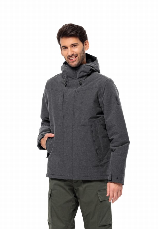 Black Men Jack Wolfskin Snowy Park Winter Jackets | 58055320