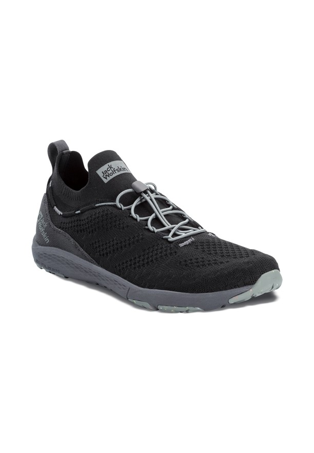 Black Men Jack Wolfskin Spirit Knit Low Sneakers | 28805563