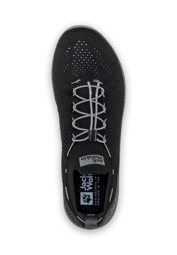Black Men Jack Wolfskin Spirit Knit Low Sneakers | 28805563