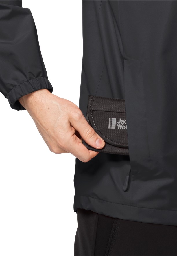 Black Men Jack Wolfskin Stormy Point 2l Rain Jackets | 12191767