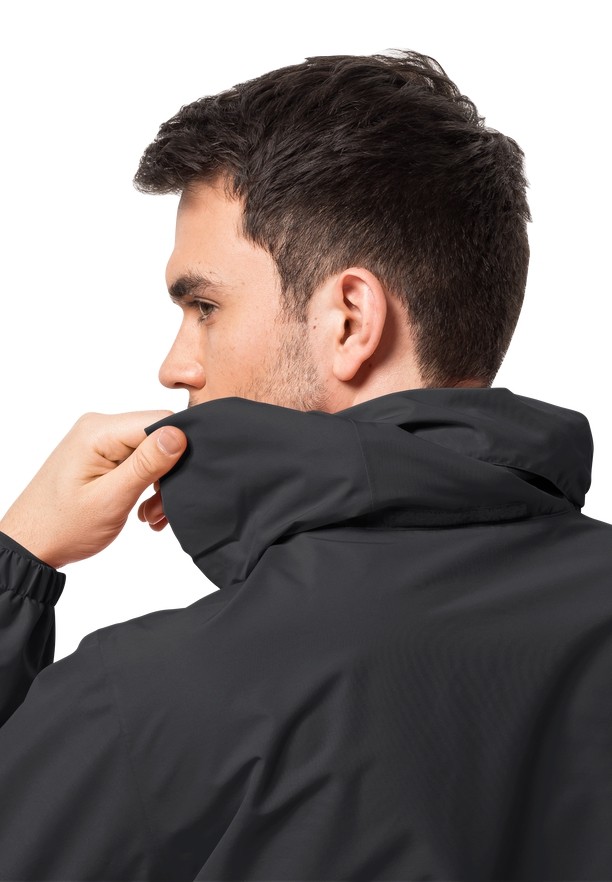 Black Men Jack Wolfskin Stormy Point 2l Rain Jackets | 12191767
