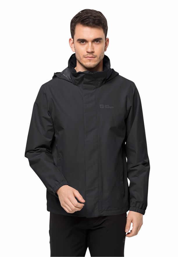 Black Men Jack Wolfskin Stormy Point 2l Rain Jackets | 12191767