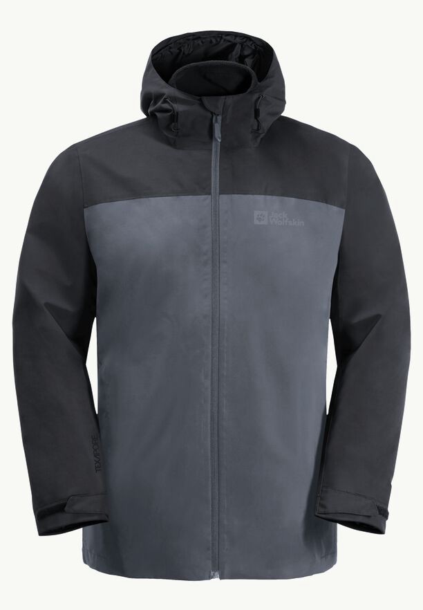 Black Men Jack Wolfskin Taubenberg 3in1 Jackets | 24177028