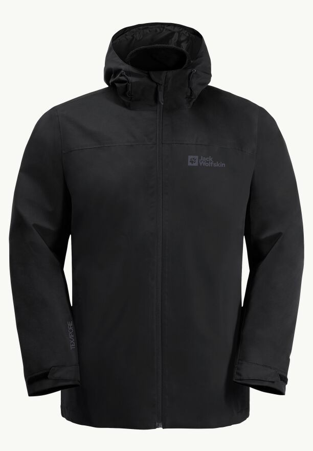 Black Men Jack Wolfskin Taubenberg 3in1 Jackets | 65170890
