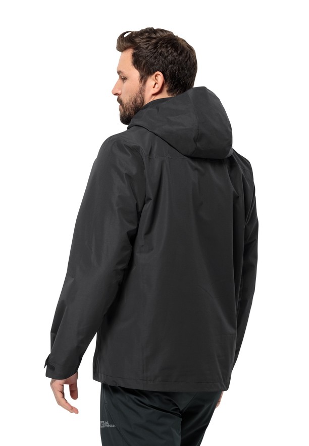 Black Men Jack Wolfskin Taubenberg 3in1 Jackets | 65170890