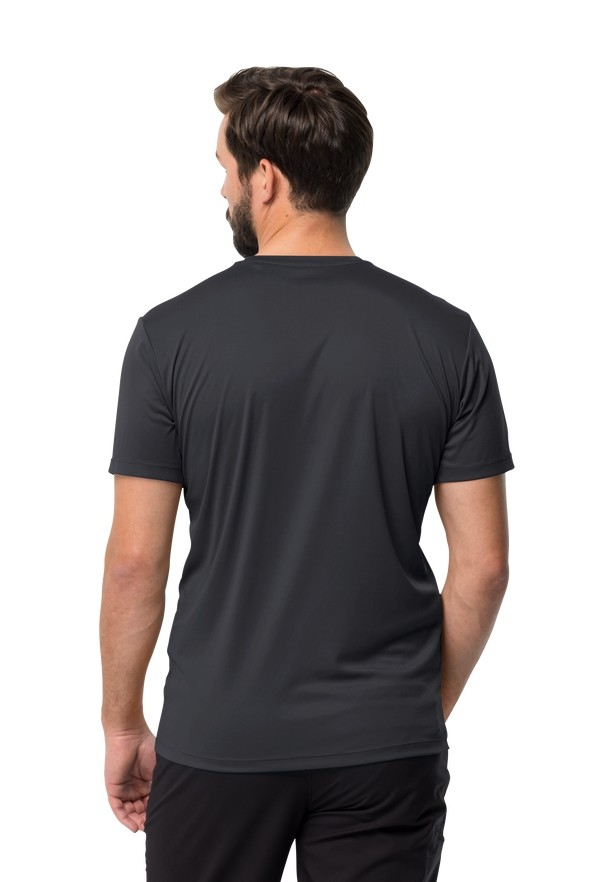 Black Men Jack Wolfskin Tech T Shirts | 13435275