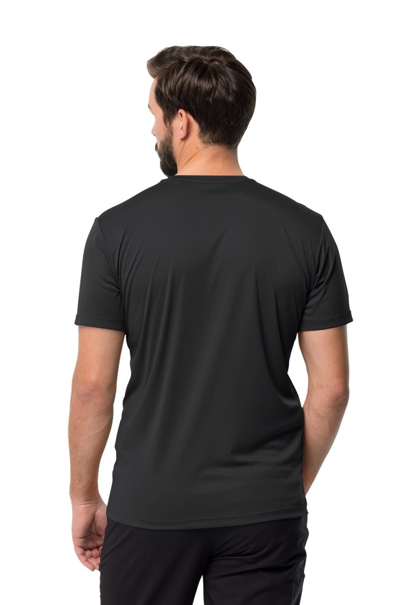 Black Men Jack Wolfskin Tech T Shirts | 78033956