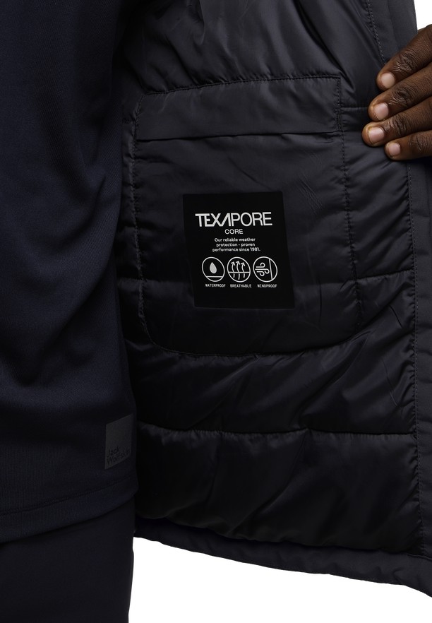 Black Men Jack Wolfskin Tempeltor Rain Jackets | 47355302