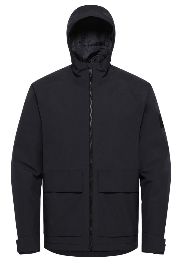 Black Men Jack Wolfskin Tempeltor Rain Jackets | 47355302