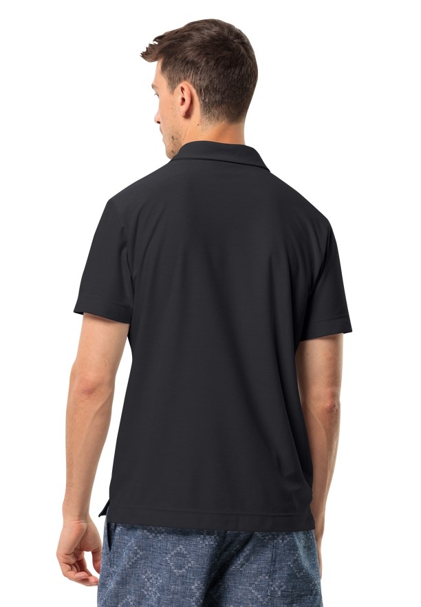 Black Men Jack Wolfskin Terral Polo Shirts | 44890436