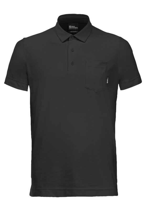 Black Men Jack Wolfskin Terral Polo Shirts | 44890436