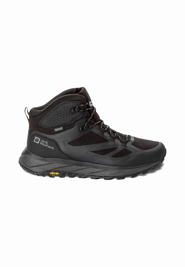 Black Men Jack Wolfskin Terraventure Texapore Mid Hiking Shoes | 35381746