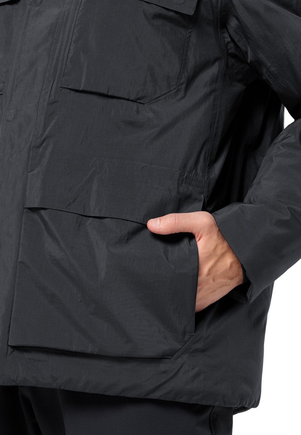Black Men Jack Wolfskin Textor Utility Winter Jackets | 83700495