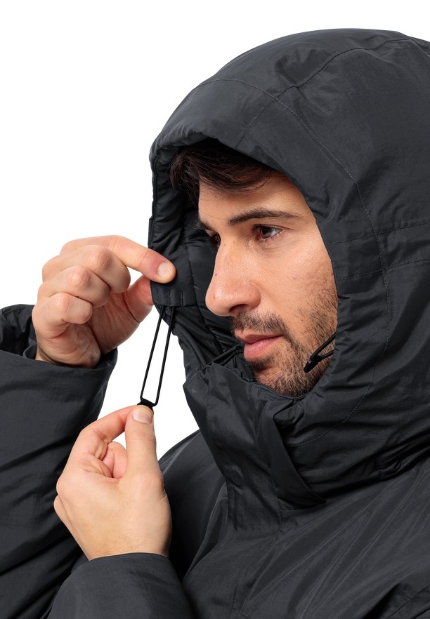 Black Men Jack Wolfskin Textor Utility Winter Jackets | 83700495