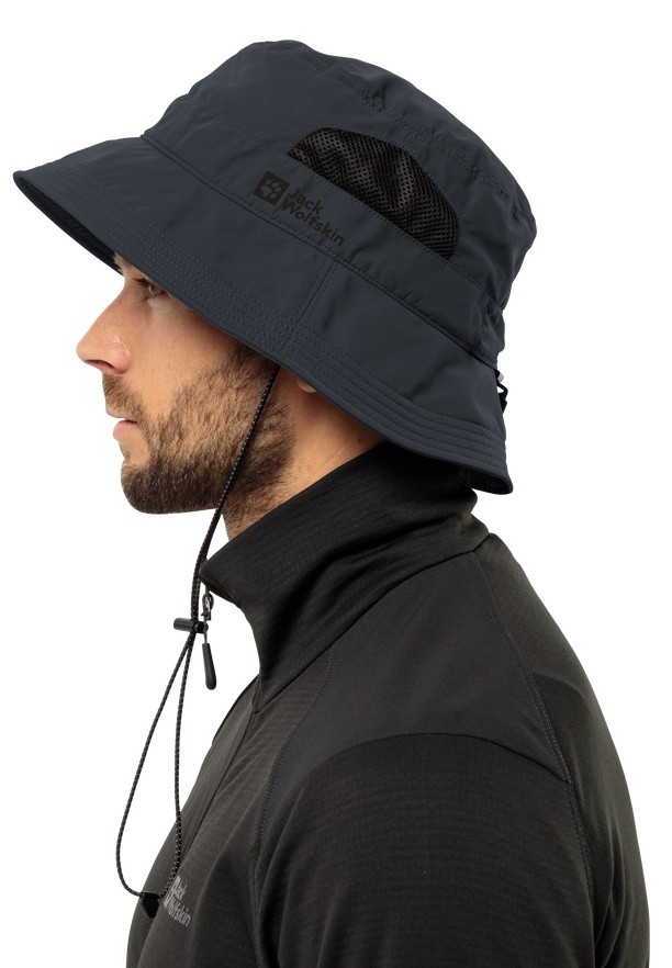 Black Men Jack Wolfskin Vent Bucket Hats | 25776745