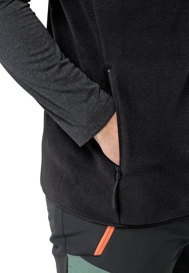 Black Men Jack Wolfskin Waldsteig Fz Vest | 87857371
