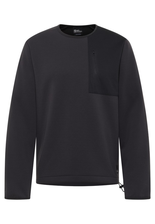 Black Men Jack Wolfskin Wanderest Pullover Jumpers | 27148203