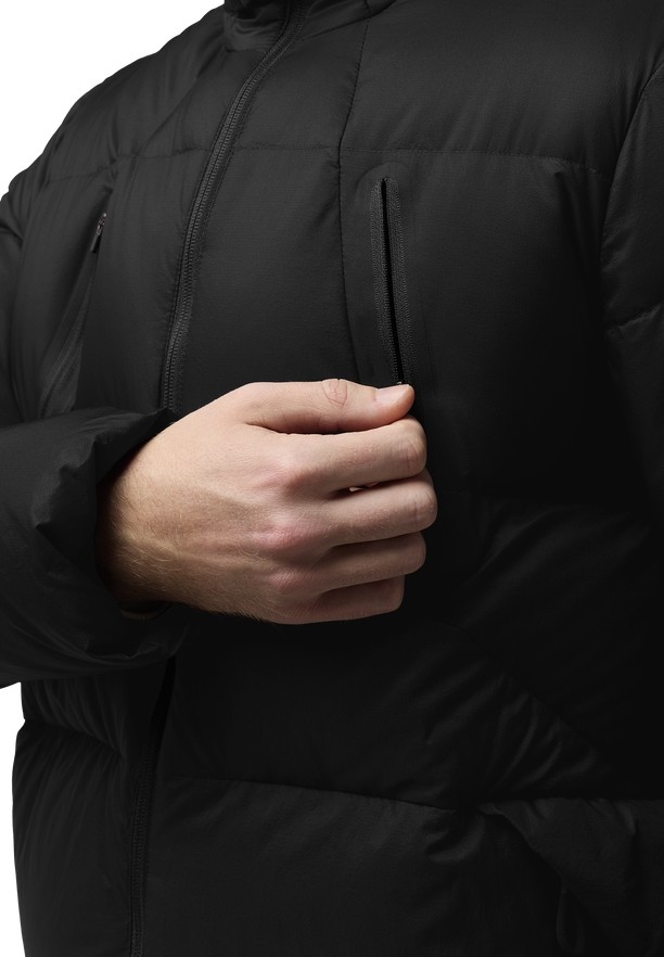 Black Men Jack Wolfskin Wandermood Down Coats | 73144433